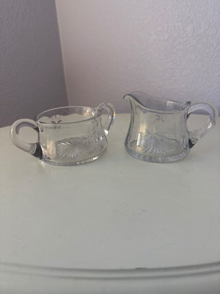 Crystal creamer and sugar bowl set RCD