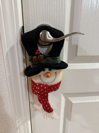 Vintage Plush Snowman Face Black Hat Door Hanger RCD|133253