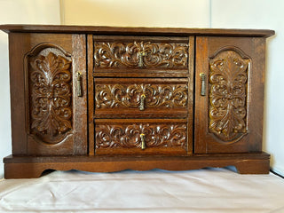Vintage Mid-Century Wooden Music Jewelry Box RSV|105872