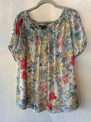 12F Roz & Ali Floral Blouse Size 2X MTS|65083