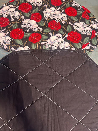 Set of 4Roses and skulls placemats