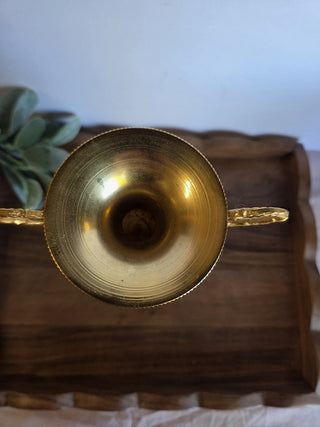 Vtg Large Marble, Onyx & Brass Candle Holder- RSV