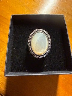 Ring - large white opalescent