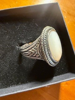Ring - large white opalescent