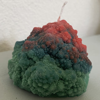 Handmade Coral Teal Romanesco Candle RSV
