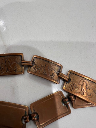 Copper Howling Wolf Bracelet MTS