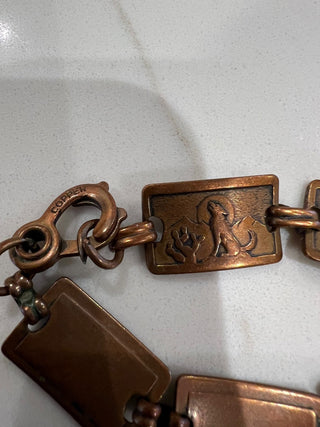 Copper Howling Wolf Bracelet MTS