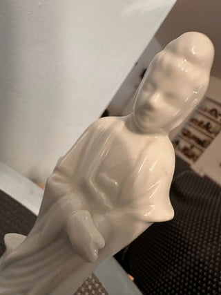 Oriental Porcelain Lady Pedestal  MTS