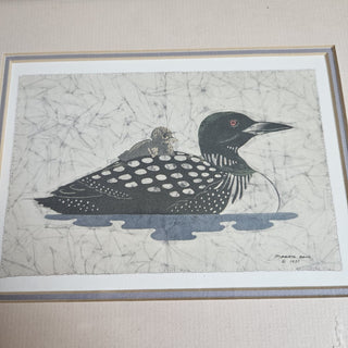 Loon & Chick Framed Batik Lithograph (BRI) - MTS|114125