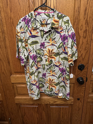 Vintage Tommy Bahama Purple & Orange Men's Hawaiian Shirt Size XL-RCD|114487