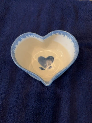 Vtg Heart Shaped Bowl Stoneware