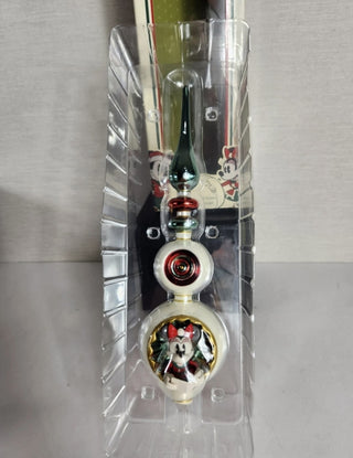 Disney Store Glass Mickey and Minnie Mouse Christmas Tree Topper-RSV|122238