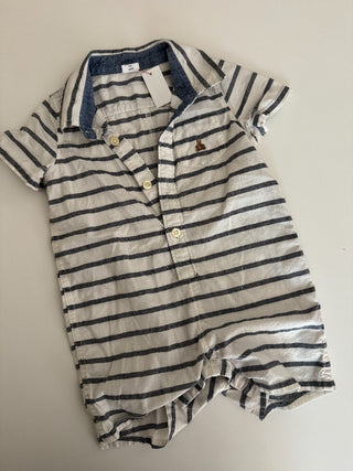 12-18 M - Blue and White Striped Romper - RSV|83143