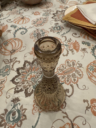 L Palazzo Glass Candle Holder-Amber MTS|104354