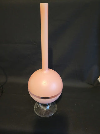 American Euro 11-3/4" Opaque Pink Swirl Art Glass Vase RCD