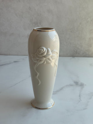 Lenox Rose Blossom Bud Vase Ivory and Gold - Large