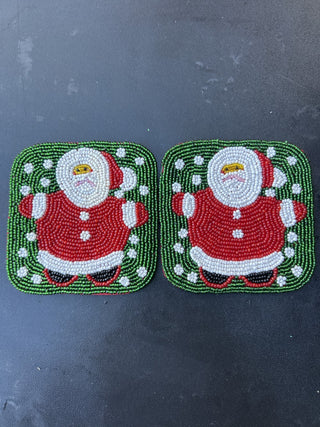 12F Set of 6 Dept 56 Beaded Christmas Coasters MTS|139533