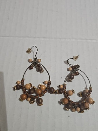 AD Brown Beads Wired Earrings
