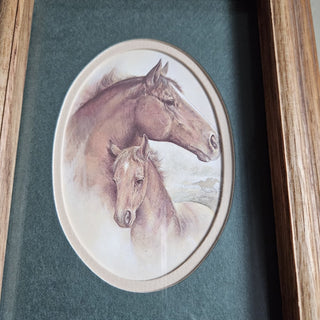 Wood Framed Mother Horse & Foal Wall Art (BRI) - MTS|116904