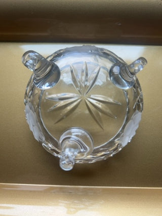 Vtg.Small Footed Cut Crystal Candy Dish