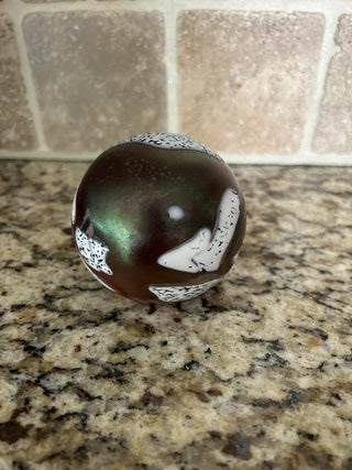 Paperweight, Green, Pink, and  White Glass   MTS|95990
