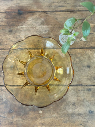 10H Amber scalloped edge bowl MTS