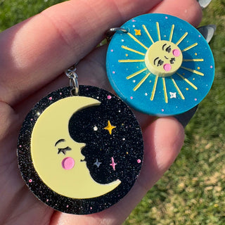 Mismatched Sun and Moon Earrings|51765