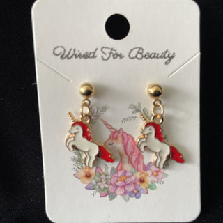 red unicorn earrings RSV