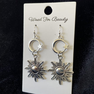 sun & star silver tone earrings RSV