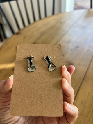 Silver Dome Clip-on Earrings 60s|67553
