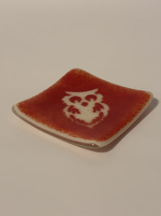 Fused Glass Owl 4" Square Trinket Dish/Pillar Candle Holder - AnoGlass|52110