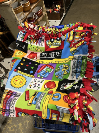 “School Days” Fleece Tie /Knotted Blanket RCD|122550