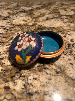 Blue Floral Trinket Box     MTS|134845