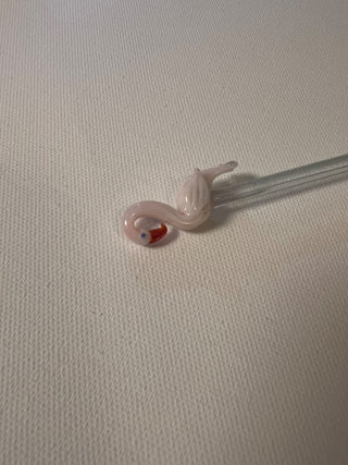 Vintage flamingo glass swizzle stick RSV|95620