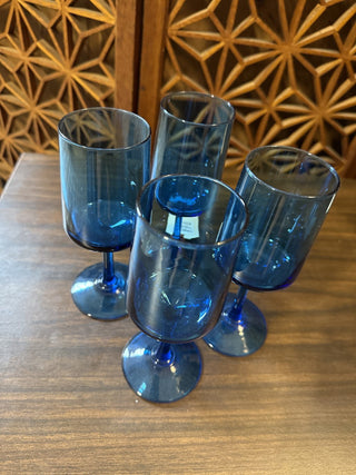 MC Marine Blue Wine Glasses (set of 4)