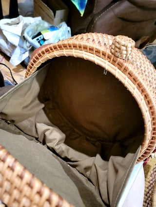 NEW Round Rattan Crossbody with bow closure
