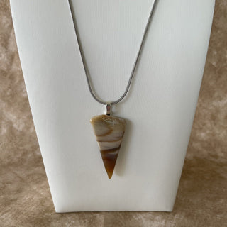 petrified wood triangle necklace, 20" RSV
