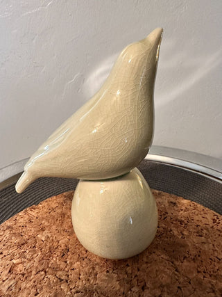 Bird Pedestal Soft Green Crackle MTS