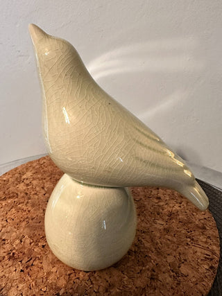 Bird Pedestal Soft Green Crackle MTS