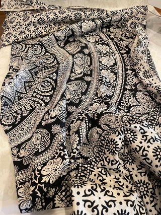 Black & White Boho Cotton Table Cloth ~MTS|66122