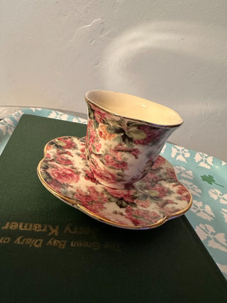 Vintage Teacup Baum Bros Pink Garden-Gold MTS|115376