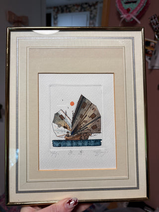 Tom K. M. Lai Signed Framed Watercolor Chinese Junk Ship MTS|131617