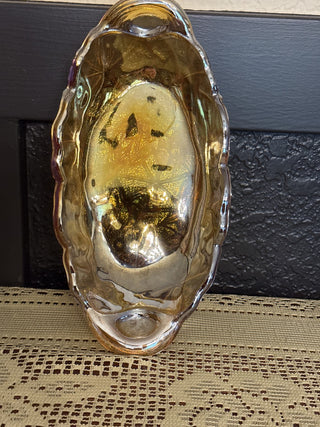 Vintage Marigold Cardinal Glass with sunflowers serving dish -RCD|79101