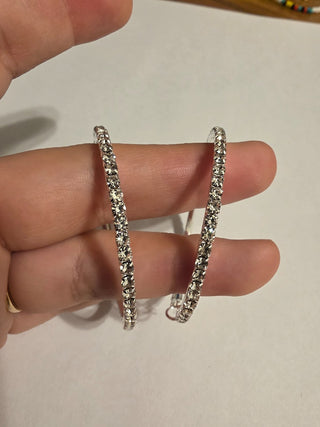 Hoop earrings with Rhinestones 2"|83548