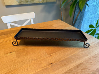 WROUGHT IRON RECTANGLE CANDLE HOLDER