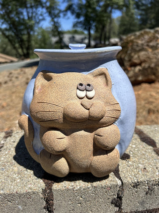 12F Artisan Folk Art Cat Crock Cookie Jar MTS|76906