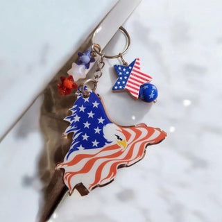Keychain/Bag Tag: Eagle with Stars RSV|84620