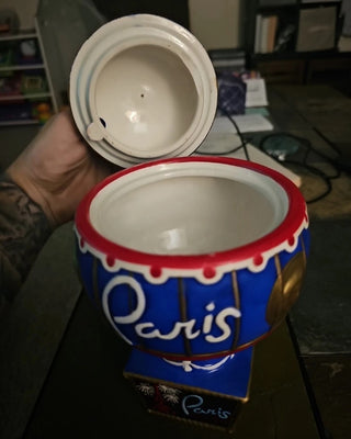 Paris Las Vegas Casino Resort Ceramic Globe Lidded Storage Jar  #62 VV MTS|72973