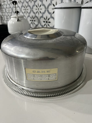 Vintage Kromex Cake Cover & Glass Plate MTS|116212