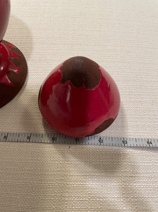 Red decorative jar with lid RSV